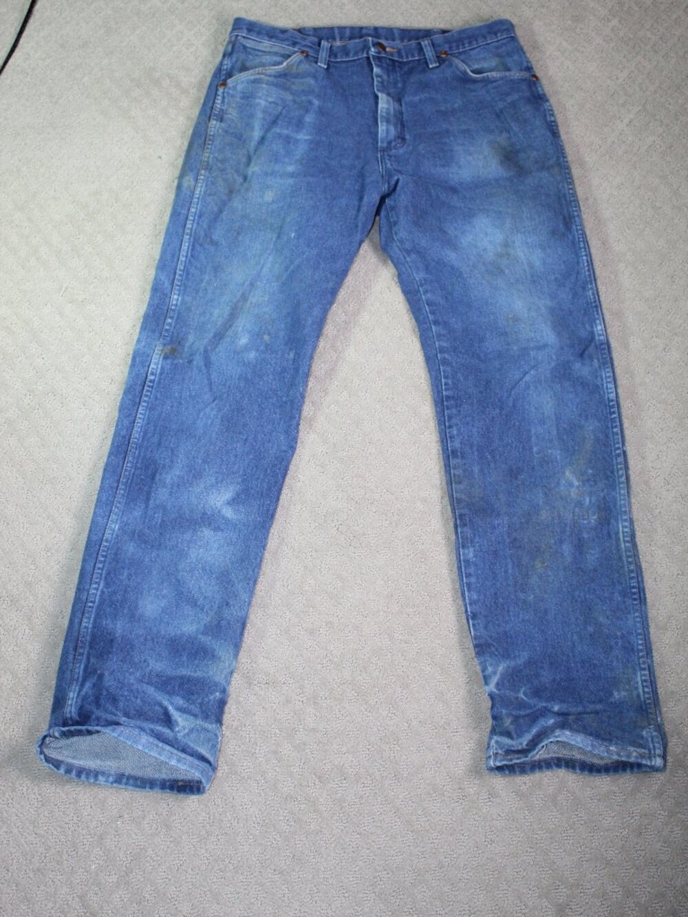 Wrangler Size 36x34 Western 100% Cotton Blue Jeans - Fair Condition